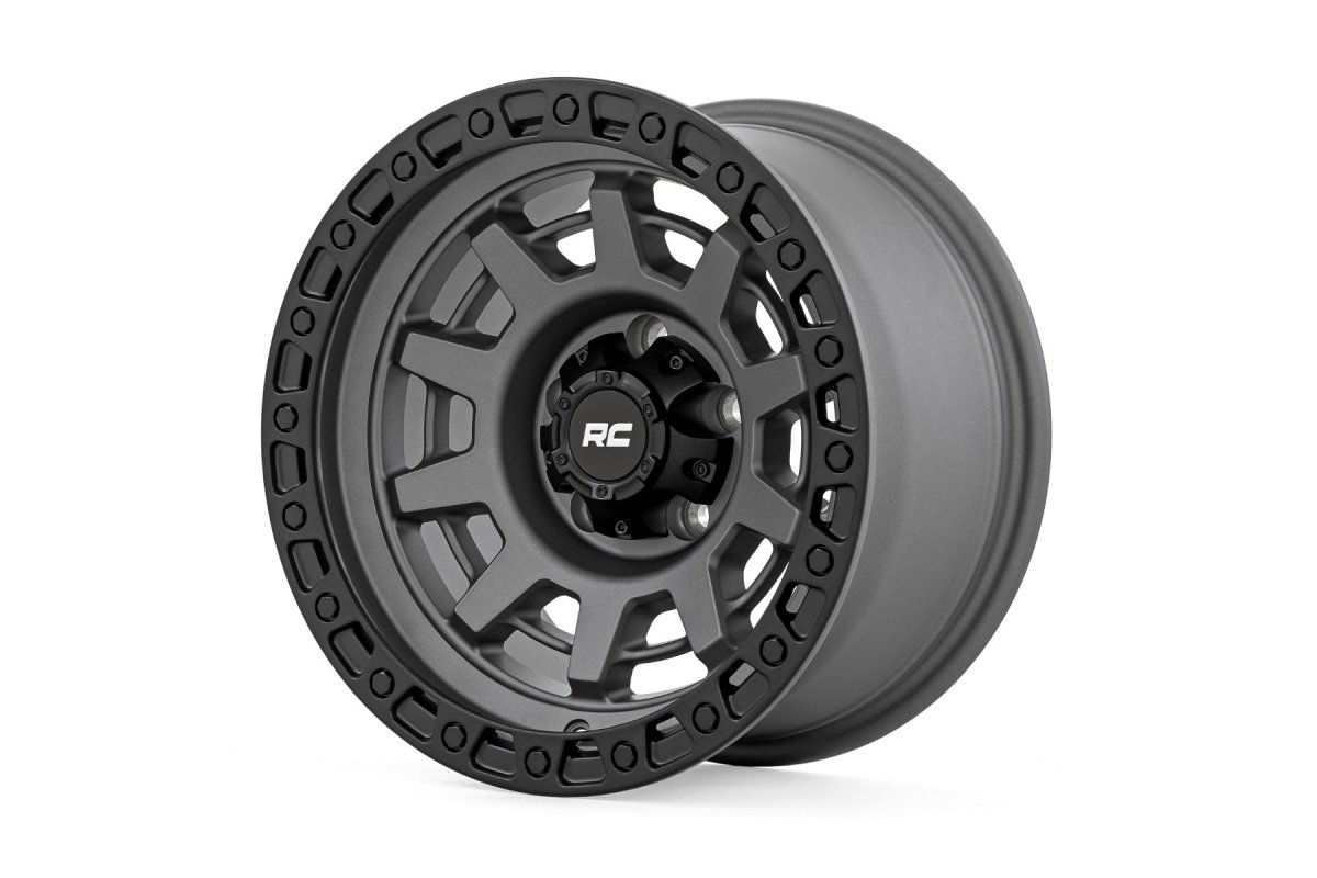 Chevrolet Silverado 1500 Classic Wheel - Rough Country - 85 Series One-Piece with Matte Black Simulated Bead Lock - Gunmetal Gray/Black - 2007